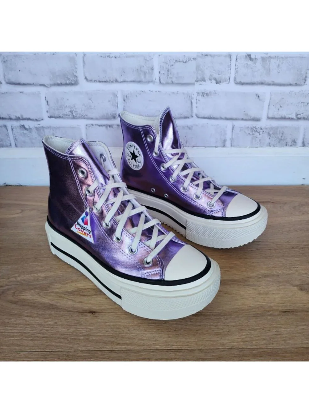 ⭐Converse Chuck Taylor All Star Lift Double Stack Purple Sz 8 Mens Shoes A15163C - Picture 3 of 10